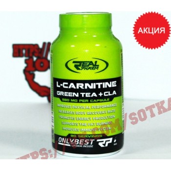 Карнитин: Real Pharm L-Carnitine Green Tea + CLA || 90таб